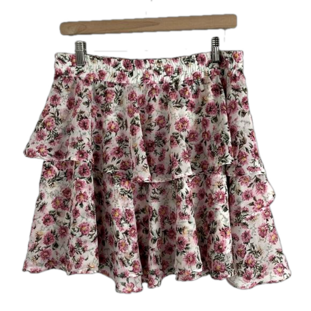 BSB Jeans Floral Tiered Mini Skirt